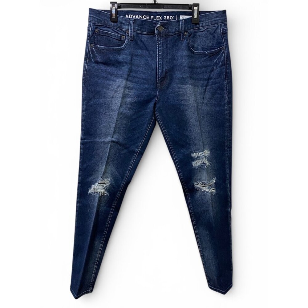 Advance Flex 360 Men's 38x30 Skinny Jeans Dark Wash Distressed Stretch Denim